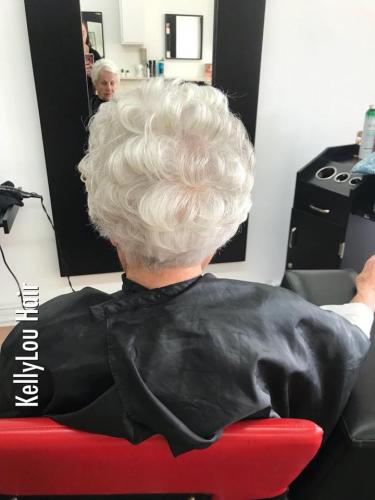 WOMAN HAIRCUT FOR HER 96 YEAR OLD BIRTHDAY IN COCOA BEACH